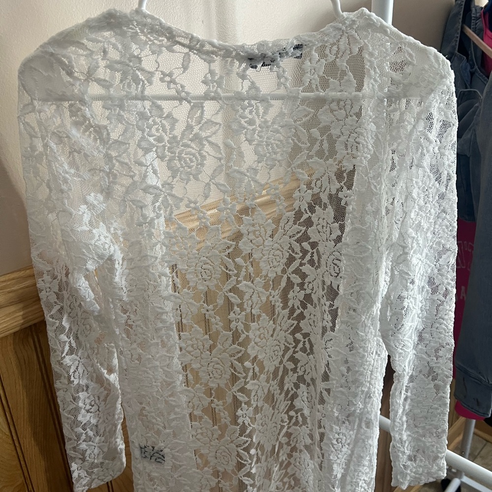 White flower never worn cover up !